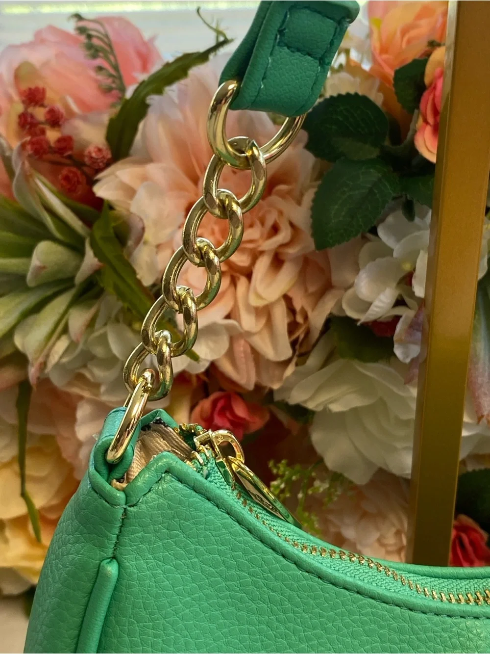 Juicy Couture Chain My Heart Pouchette Shoulder Bag Mint Green